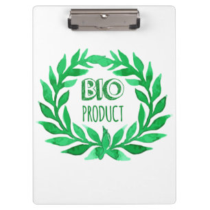 Bio-Produkt Grüne Aquarellfarm Frische Lebensmitte Klemmbrett