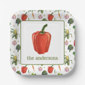 Bio Produktion von Bell Pepper Pappteller (Vorderseite)