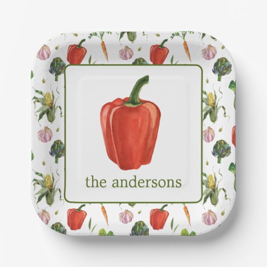 Bio Produktion von Bell Pepper Pappteller (Vorderseite)