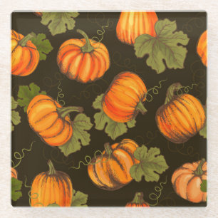 Bio Pumpkins: Bauernhof an Tisch Glasuntersetzer