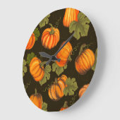 Bio Pumpkins: Bauernhof an Tisch Große Wanduhr (Winkel)