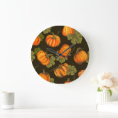 Bio Pumpkins: Bauernhof an Tisch Große Wanduhr (Zuhause)