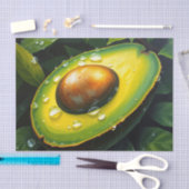Bio Raingrown Avocado mit Dewdrops Seidenpapier (Handwerk)