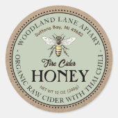 Bio Raw Fire Cider Honey Thai Chili Queen Bee Runder Aufkleber (Vorderseite)