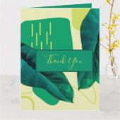 Bio realistische Leaf Collage Grüne Vielen Dank Karte (Gelbe Blume)