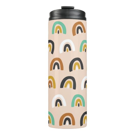 Bio Regenbogenstreifen Vintag Thermosbecher (Vorderseite)