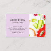 Bio Restaurant Business Cards / Violet BG Visitenkarte (Rückseite)