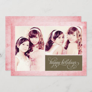 Bio Rosa Grunge 2 Foto Feiertagskarte