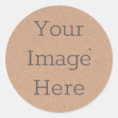 Bio, rustikales, braunes Kraftpapier Minimalistisc Runder Aufkleber (Vorderseite)