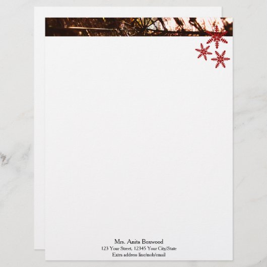 Bio Schneeflocken Weihnachten Briefkopf (Vorne/Hinten)