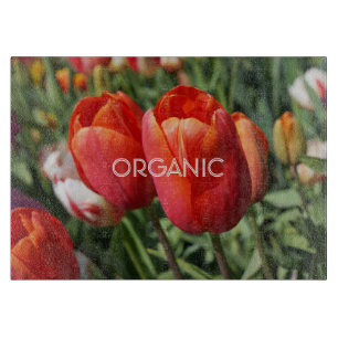 BIO Schneidplatten Red Tulips Blume Schneidebrett