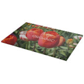 BIO Schneidplatten Red Tulips Blume Schneidebrett (Ecke)