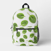Bio Spinatleaf Nahtloses Muster Bedruckter Rucksack (Vorderseite)