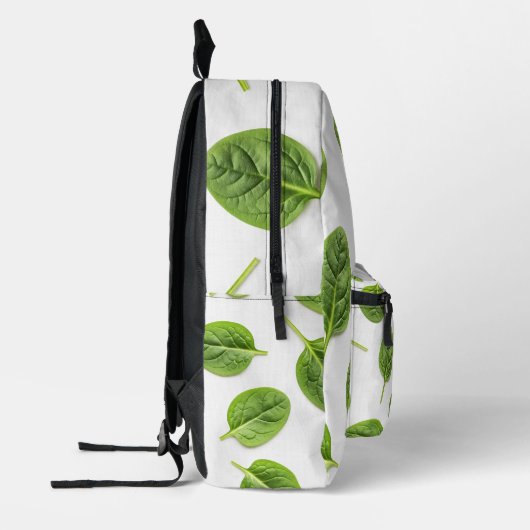 Bio Spinatleaf Nahtloses Muster Bedruckter Rucksack (Links)