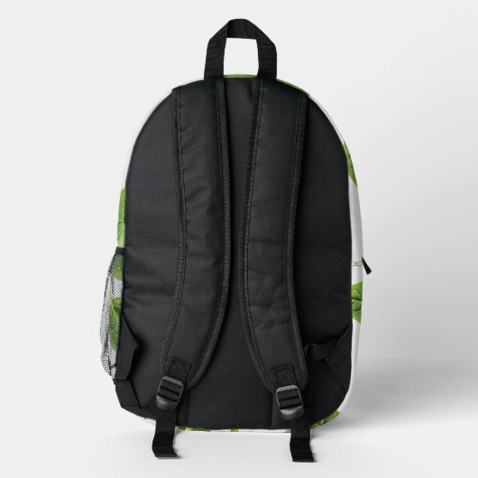 Bio Spinatleaf Nahtloses Muster Bedruckter Rucksack (Rückseite)