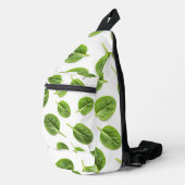 Bio Spinatleaf Nahtloses Muster Crossbody Bag (Rechte Ecke)