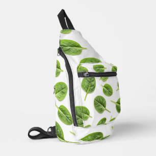 Bio Spinatleaf Nahtloses Muster Crossbody Bag