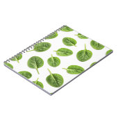 Bio Spinatleaf Nahtloses Muster Notizblock (Linke Seite)