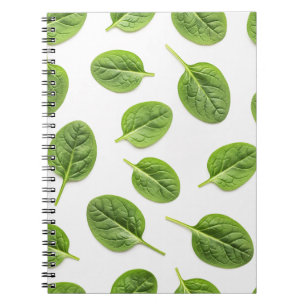Bio Spinatleaf Nahtloses Muster Notizblock