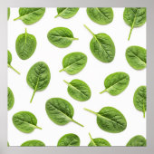 Bio Spinatleaf Nahtloses Muster Poster (Vorne)