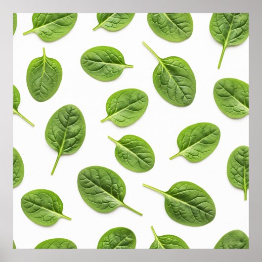 Bio Spinatleaf Nahtloses Muster Poster (Vorne)