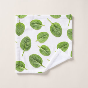 Bio Spinatleaf Nahtloses Muster Waschlappen
