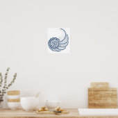 Bio Spiralblau Poster (Küche)