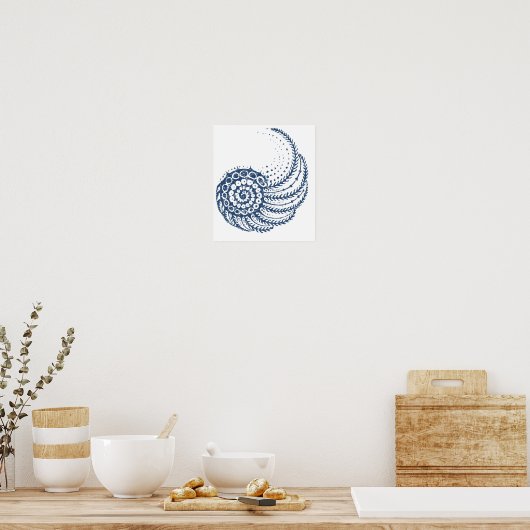 Bio Spiralblau Poster (Küche)