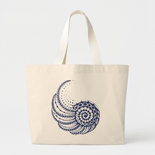 Bio Spirale in blau Jumbo Stoffbeutel (Vorne)