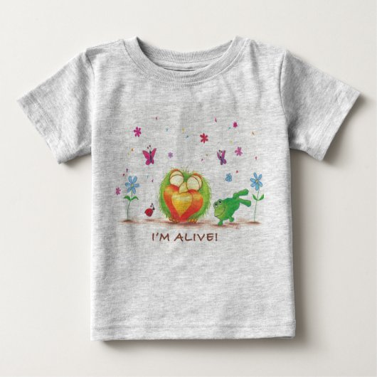 Bio Sprout ALIVE Karosserieanzug Baby T-shirt (Vorderseite)