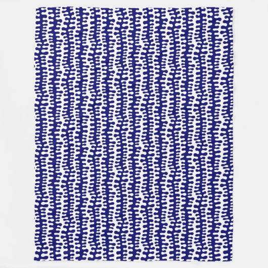 Bio Streifen - Tiefe Marine Fleecedecke (Vorderseite)