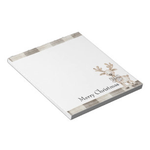 Bio Tan Cream Kariert Stripes Weihnachtsmann Notizblock