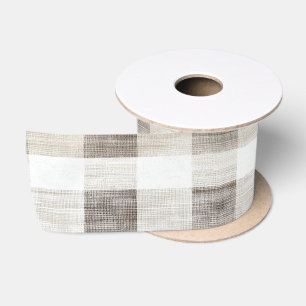 Bio Tan Creme Kariert Stripes Rustikales Weihnacht Satinband