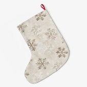 Bio Tan Creme Weihnachten Schneeflocken Großer Weihnachtsstrumpf (Rückseite (Hängend))