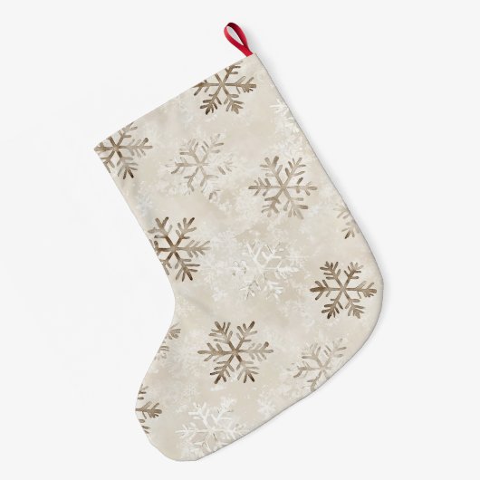 Bio Tan Creme Weihnachten Schneeflocken Großer Weihnachtsstrumpf (Rückseite (Hängend))