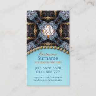 Bio Tapestry Gold Blue Business Card Visitenkarte