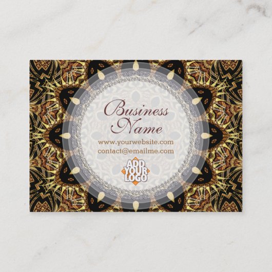 Bio Tapisserie "Earthy Gold Business Card" Visitenkarte (Rückseite)