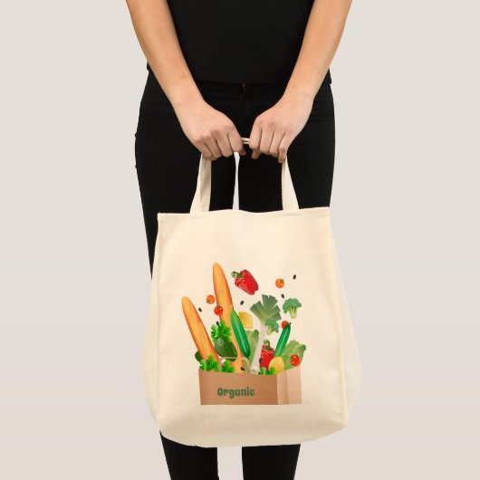 Bio Tasche mit einer köstlichen Illustration. (Vorderseite (Produkt))