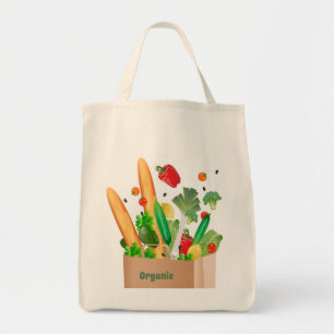 Bio Tasche mit einer köstlichen Illustration.