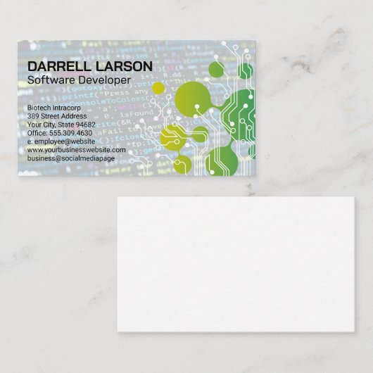 Bio Tech Graphics | Softwarecode Visitenkarte (Vorne/Hinten)