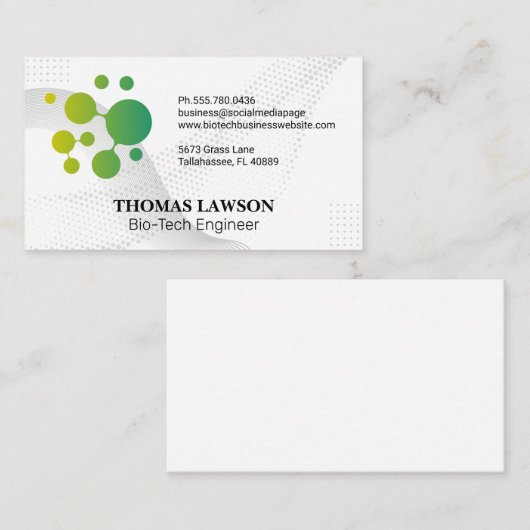 Bio Tech Modern Logo Visitenkarte (Vorne/Hinten)