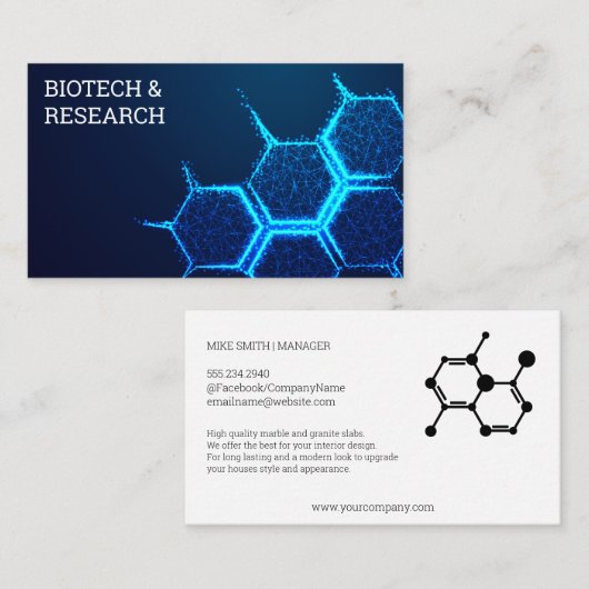 Bio Tech Molecule Nah Visitenkarte (Vorne/Hinten)