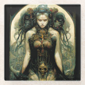 Bio Tech Woman Fantasy Sci-Fi Glasuntersetzer (Vorderseite)