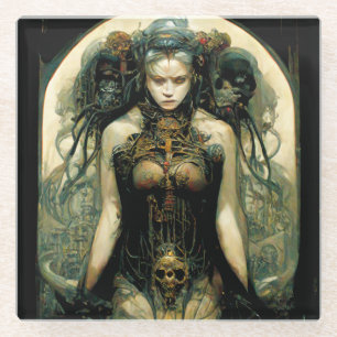 Bio Tech Woman Fantasy Sci-Fi Glasuntersetzer