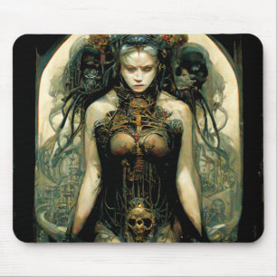 Bio Tech Woman Fantasy Sci-Fi Mousepad