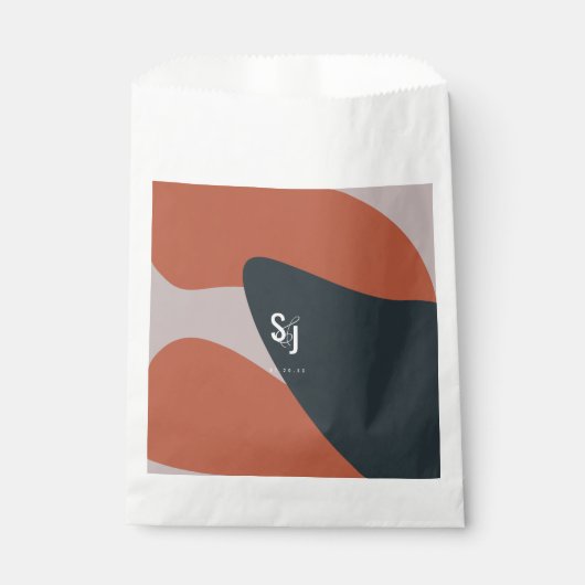 Bio Terracotta Blue Blush Wedding Geschenktütchen (Vorderseite)