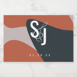 Bio Terracotta Blue Blush Wedding Lebensmitteletikett