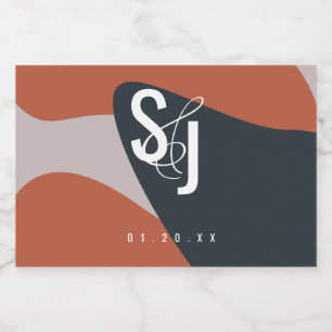 Bio Terracotta Blue Blush Wedding Lebensmitteletikett