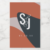 Bio Terracotta Blue Blush Wedding Lebensmitteletikett (Einzelnes Label)