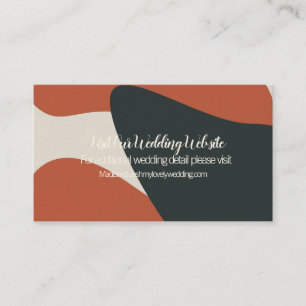 Bio Terracotta Blue Blush Wedding Website Card Visitenkarte